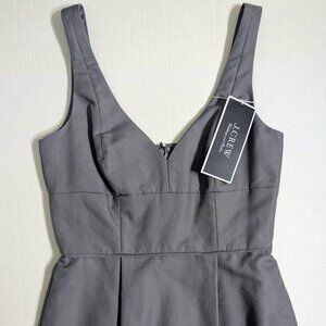 J. Crew GRAY Karlie Cotton Corset Dress With Pockets  NWT Size 4